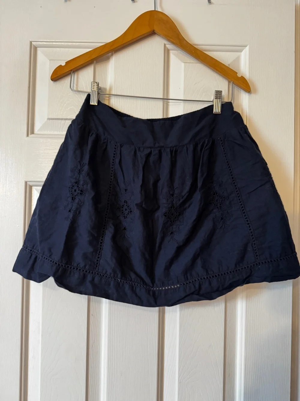 J.Crew Drake Navy Blue 100% Cotton Eyelet Mini Skirt - Size 0